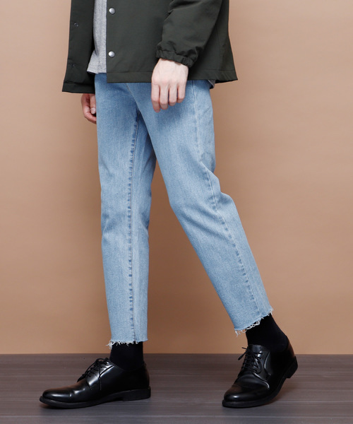 EMMA CLOTHES（エマクローズ）の「ヴィンテージストレッチテーパードリラックスデニム（デニムパンツ・メンズ・サックスブルー/ライトブルー/ブルー・L/M）」の2枚目の写真