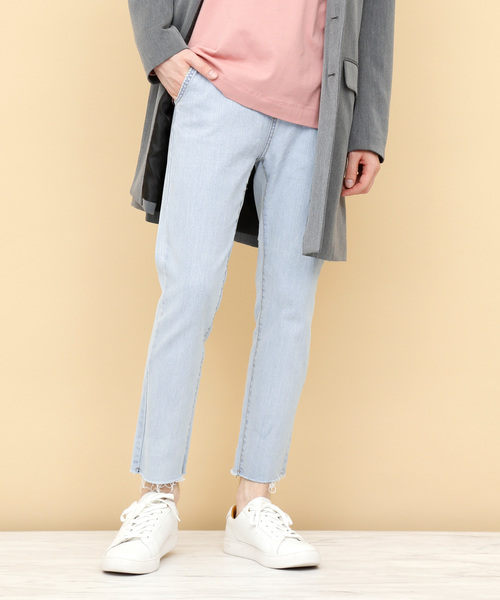 EMMA CLOTHES（エマクローズ）の「ヴィンテージストレッチテーパードリラックスデニム（デニムパンツ・メンズ・サックスブルー/ライトブルー/ブルー・L/M）」の8枚目の写真