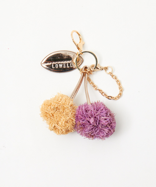 LOWELL things（ロウェル　シングス）の「ラフィアチェリーチャーム（チャーム・レディース・ピンク/グリーン/ラベンダー・FREE）」の2枚目の写真