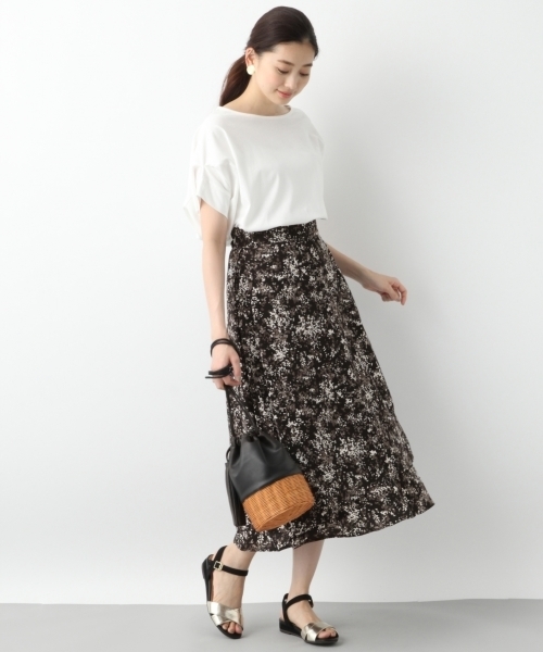 LEPSIM（レプシィム）の「ガラプリントフレアスカート　796644（スカート・レディース・ブラック/ネイビー/オフホワイト・LARGE/MEDIUM）」の15枚目の写真