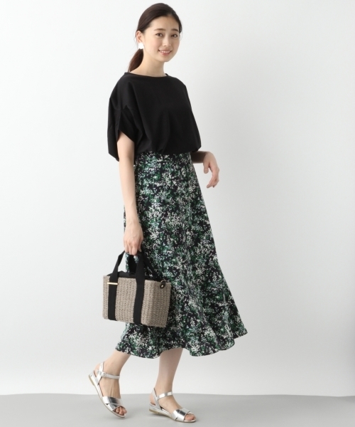 LEPSIM（レプシィム）の「ガラプリントフレアスカート　796644（スカート・レディース・ブラック/ネイビー/オフホワイト・LARGE/MEDIUM）」の9枚目の写真