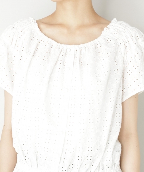 LOWRYS FARM（ローリーズファーム）の「ソウシシュウブラウス／ＳＳ　797866（シャツ/ブラウス・レディース・ブラック/パープル/オフホワイト・MEDIUM/LARGE）」の6枚目の写真