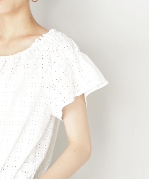 LOWRYS FARM（ローリーズファーム）の「ソウシシュウブラウス／ＳＳ　797866（シャツ/ブラウス・レディース・ブラック/パープル/オフホワイト・MEDIUM/LARGE）」の7枚目の写真