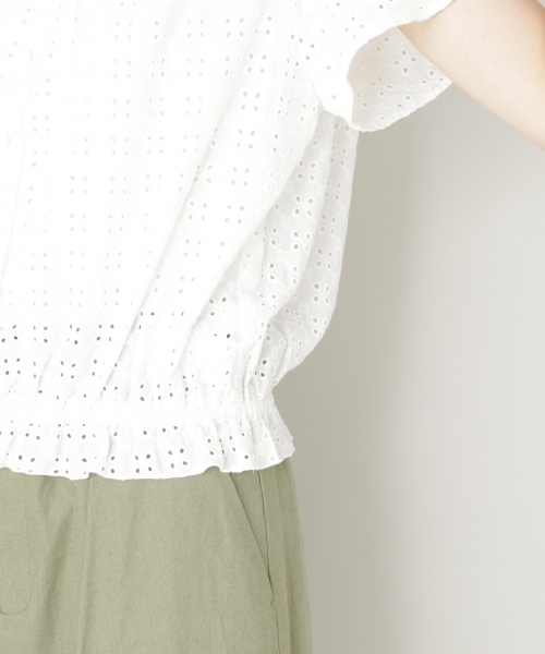 LOWRYS FARM（ローリーズファーム）の「ソウシシュウブラウス／ＳＳ　797866（シャツ/ブラウス・レディース・ブラック/パープル/オフホワイト・MEDIUM/LARGE）」の9枚目の写真