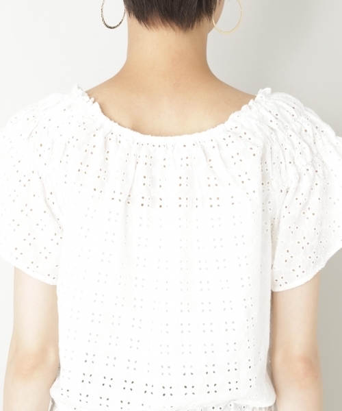 LOWRYS FARM（ローリーズファーム）の「ソウシシュウブラウス／ＳＳ　797866（シャツ/ブラウス・レディース・ブラック/パープル/オフホワイト・MEDIUM/LARGE）」の10枚目の写真