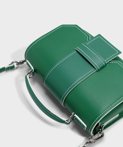 CHARLES & KEITH(チャールズ & キース)の「トップハンドルサチャルバッグ / TOP HANDLE SATCHEL BAG(ショルダーバッグ・レディース・オレンジ/グリーン・M)」の4枚目の写真