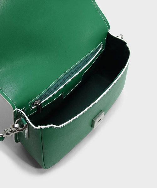CHARLES & KEITH(チャールズ & キース)の「トップハンドルサチャルバッグ / TOP HANDLE SATCHEL BAG(ショルダーバッグ・レディース・オレンジ/グリーン・M)」の6枚目の写真