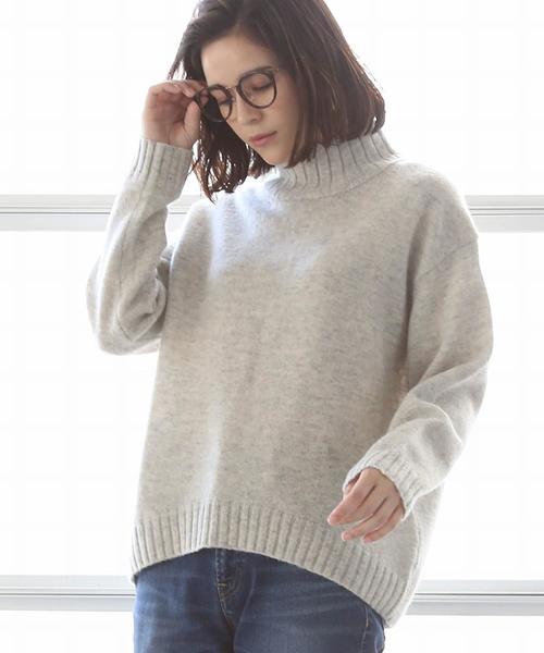 coen（コーエン）の「【『MORE』2月号掲載・手洗いできる】ラムウールオフタートルニット（ニット/セーター・レディース・ライトグレー/モカ/パープル/オレンジ・FREE）」の13枚目の写真