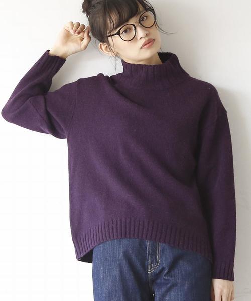 coen（コーエン）の「【『MORE』2月号掲載・手洗いできる】ラムウールオフタートルニット（ニット/セーター・レディース・ライトグレー/モカ/パープル/オレンジ・FREE）」の9枚目の写真