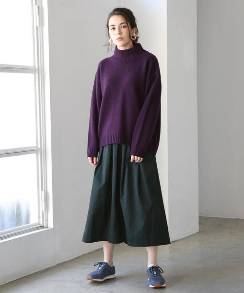 coen（コーエン）の「【『MORE』2月号掲載・手洗いできる】ラムウールオフタートルニット（ニット/セーター・レディース・ライトグレー/モカ/パープル/オレンジ・FREE）」の7枚目の写真