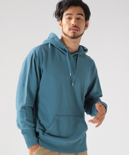 BAYFLOW(ベイフロー)の「BABY SKIN TOUCH HOODIE ベビースキンタッチウラケフーディー(パーカー・メンズ・ホワイト/パープル/ネイビー/マスタード/レッド/サックスブルー・SMALL/MEDIUM/LARGE)」の1枚目の写真