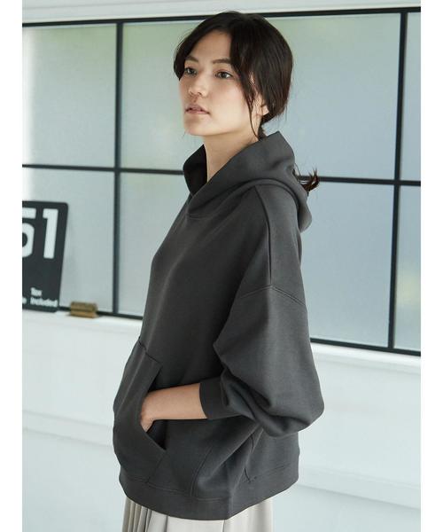 AMERICAN HOLIC(アメリカンホリック)の「ビッグフード付裏毛プルオーバー(Tシャツ/カットソー・レディース・ホワイト系その他/杢グレー/キャメル/チャコールグレー/カーキ・FREE)」の11枚目の写真