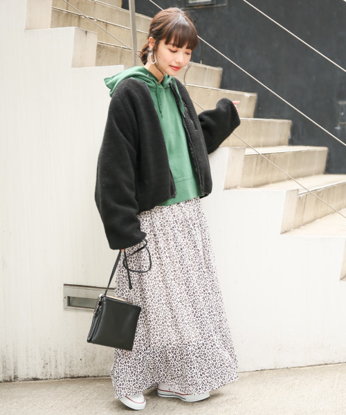 LOWRYS FARM（ローリーズファーム）の「ヒョウガラティアードスカート　814752（スカート・レディース・ブラウン/アイボリー・FREE）」の3枚目の写真