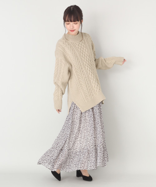LOWRYS FARM（ローリーズファーム）の「ヒョウガラティアードスカート　814752（スカート・レディース・ブラウン/アイボリー・FREE）」の7枚目の写真
