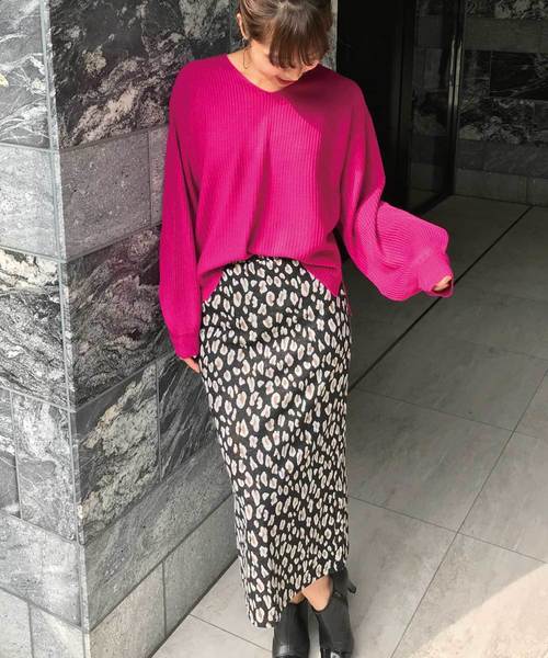 meJane（ミージェーン）の「レオパード柄ペンシルスカート（スカート・レディース・ブラック/ブラウン・フリー）」の2枚目の写真
