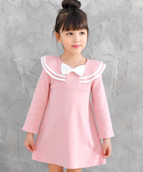 Bee des Bee（ビーデスビー）の「長袖 ワンピース（ワンピース・キッズ・ピンク系その他/ブラック/グレー/ピンク/ネイビー/ラベンダー/ブラウン系その他2/ブルー系その他2/ベージュ/ブルー系その他/ブラック系その他/ホワイト×ブラック/ブルー系その他3/ブラウン系その他/ワインレッド/チャコールグレー/キャメル/チャコール/レッド系その他2/マスタード/ブルー系その他5/ダークグリーン系1/ダークグリーン/パープル系その他/ピンクベージュ/ローズ・110cm/140cm/150cm/100cm/120cm/130cm/122cm）」の21枚目の写真