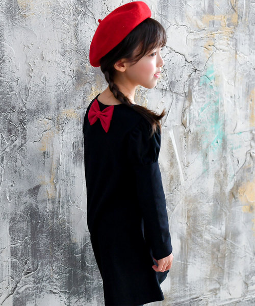 Bee des Bee（ビーデスビー）の「長袖 ワンピース（ワンピース・キッズ・ピンク系その他/ブラック/グレー/ピンク/ネイビー/ラベンダー/ブラウン系その他2/ブルー系その他2/ベージュ/ブルー系その他/ブラック系その他/ホワイト×ブラック/ブルー系その他3/ブラウン系その他/ワインレッド/チャコールグレー/キャメル/チャコール/レッド系その他2/マスタード/ブルー系その他5/ダークグリーン系1/ダークグリーン/パープル系その他/ピンクベージュ/ローズ・110cm/140cm/150cm/100cm/120cm/130cm/122cm）」の4枚目の写真