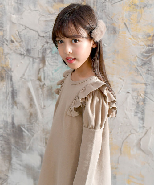 Bee des Bee（ビーデスビー）の「長袖 ワンピース（ワンピース・キッズ・ピンク系その他/ブラック/グレー/ピンク/ネイビー/ラベンダー/ブラウン系その他2/ブルー系その他2/ベージュ/ブルー系その他/ブラック系その他/ホワイト×ブラック/ブルー系その他3/ブラウン系その他/ワインレッド/チャコールグレー/キャメル/チャコール/レッド系その他2/マスタード/ブルー系その他5/ダークグリーン系1/ダークグリーン/パープル系その他/ピンクベージュ/ローズ・110cm/140cm/150cm/100cm/120cm/130cm/122cm）」の7枚目の写真