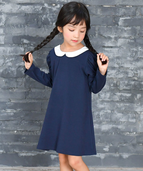 Bee des Bee（ビーデスビー）の「長袖 ワンピース（ワンピース・キッズ・ピンク系その他/ブラック/グレー/ピンク/ネイビー/ラベンダー/ブラウン系その他2/ブルー系その他2/ベージュ/ブルー系その他/ブラック系その他/ホワイト×ブラック/ブルー系その他3/ブラウン系その他/ワインレッド/チャコールグレー/キャメル/チャコール/レッド系その他2/マスタード/ブルー系その他5/ダークグリーン系1/ダークグリーン/パープル系その他/ピンクベージュ/ローズ・110cm/140cm/150cm/100cm/120cm/130cm/122cm）」の13枚目の写真