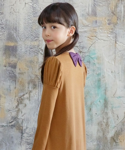 Bee des Bee（ビーデスビー）の「長袖 ワンピース（ワンピース・キッズ・ピンク系その他/ブラック/グレー/ピンク/ネイビー/ラベンダー/ブラウン系その他2/ブルー系その他2/ベージュ/ブルー系その他/ブラック系その他/ホワイト×ブラック/ブルー系その他3/ブラウン系その他/ワインレッド/チャコールグレー/キャメル/チャコール/レッド系その他2/マスタード/ブルー系その他5/ダークグリーン系1/ダークグリーン/パープル系その他/ピンクベージュ/ローズ・110cm/140cm/150cm/100cm/120cm/130cm/122cm）」の20枚目の写真