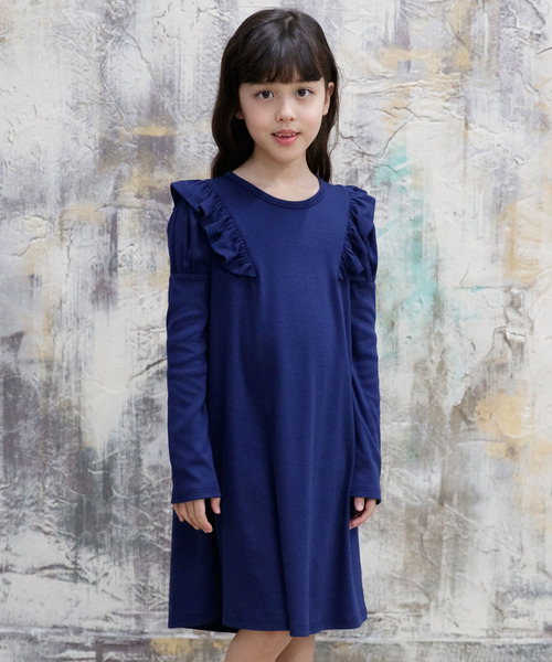 Bee des Bee（ビーデスビー）の「長袖 ワンピース（ワンピース・キッズ・ピンク系その他/ブラック/グレー/ピンク/ネイビー/ラベンダー/ブラウン系その他2/ブルー系その他2/ベージュ/ブルー系その他/ブラック系その他/ホワイト×ブラック/ブルー系その他3/ブラウン系その他/ワインレッド/チャコールグレー/キャメル/チャコール/レッド系その他2/マスタード/ブルー系その他5/ダークグリーン系1/ダークグリーン/パープル系その他/ピンクベージュ/ローズ・110cm/140cm/150cm/100cm/120cm/130cm/122cm）」の16枚目の写真