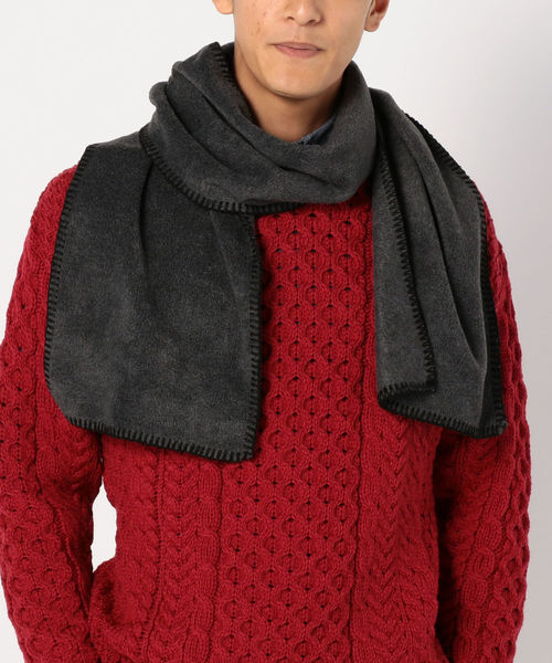 TWEED MILL(ツイードミル)の「TWEEDMILL: フリースマフラー 無地(マフラー・メンズ・ブラック/ネイビー/ブラウン/レッド/ダークグレー・ONE SIZE)」の9枚目の写真