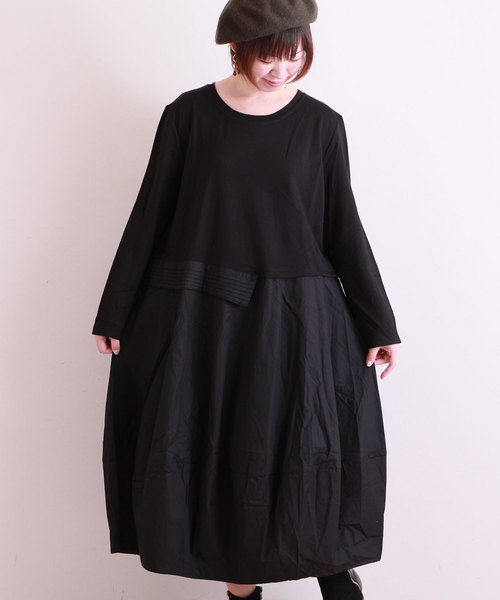 Sawa A La Mode サワアラモード の ミックス素材でシンプルなワンピース ワンピース Wear