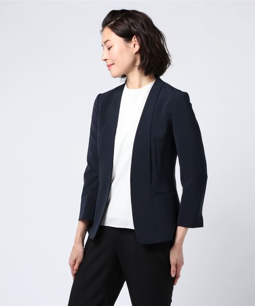 【美品】スーツカンパニー ストレッチＶカラージャケット パンツ ネイビー 44 美品】スーツカンパニー ストレッチVカラージャケット パンツ