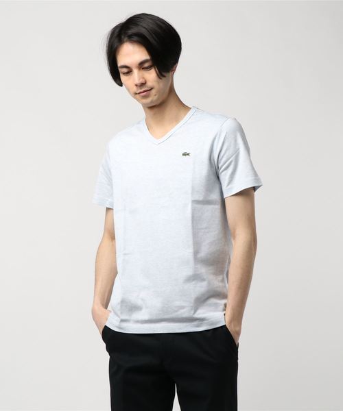 LACOSTE（ラコステ）の「[LACOSTE/ラコステ] ベーシックVネックTシャツ（Tシャツ/カットソー・レディース・サックスブルー/ブラック/ネイビー/グレー/ピンク/ホワイト・4/3/5/1/2/6）」の5枚目の写真