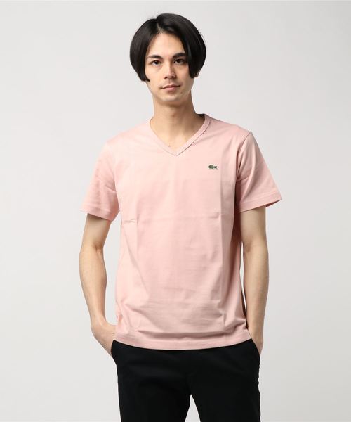 LACOSTE（ラコステ）の「[LACOSTE/ラコステ] ベーシックVネックTシャツ（Tシャツ/カットソー・レディース・サックスブルー/ブラック/ネイビー/グレー/ピンク/ホワイト・4/3/5/1/2/6）」の6枚目の写真