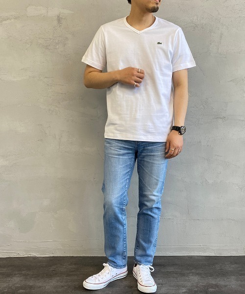 LACOSTE（ラコステ）の「[LACOSTE/ラコステ] ベーシックVネックTシャツ（Tシャツ/カットソー・レディース・サックスブルー/ブラック/ネイビー/グレー/ピンク/ホワイト・4/3/5/1/2/6）」の10枚目の写真