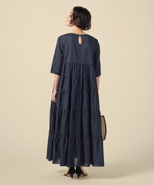 ZOZO（ゾゾ）の「【身長別に選べる】ティアードワンピース/ネイビー[WOMEN]（ワンピース・レディース・ネイビー・マルチサイズ）」の9枚目の写真