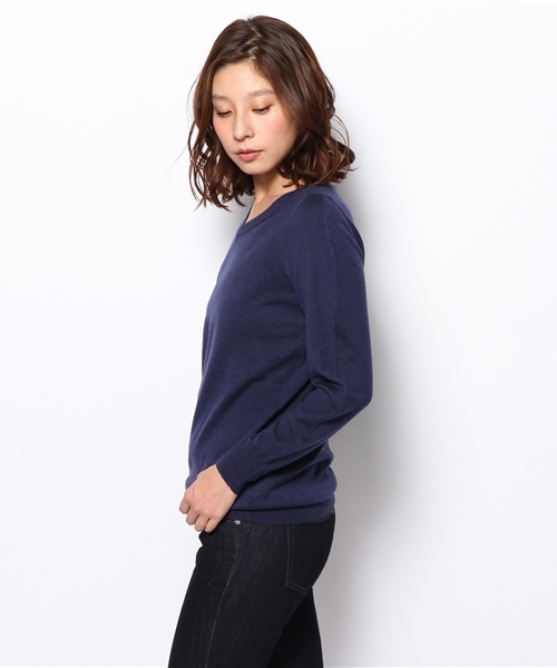 PLST（プラステ）の「ウール混Vネックニット（ニット/セーター・レディース・グレー/ダークブルー/ピンク・2）」の5枚目の写真