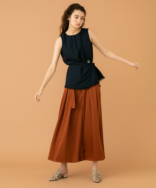 UNITED TOKYO（ユナイテッドトウキョウ）の「ボリュームタックワイドパンツ（その他パンツ・レディース・イエロー/ダークブラウン/ダークグリーン・1）」の16枚目の写真