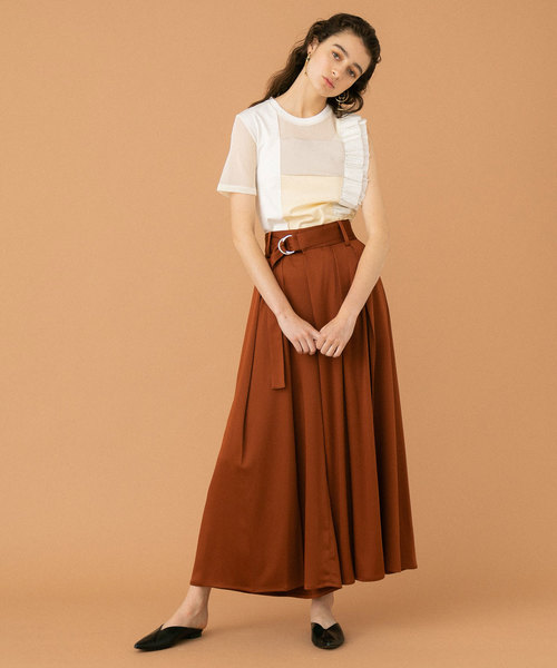 UNITED TOKYO（ユナイテッドトウキョウ）の「ボリュームタックワイドパンツ（その他パンツ・レディース・イエロー/ダークブラウン/ダークグリーン・1）」の17枚目の写真