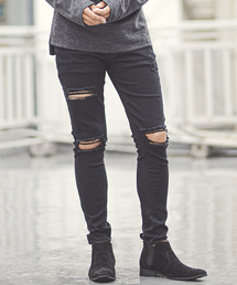 CAMBIO | mp7210-Stretch Hard Damage Skinny Fit Denim Pants　デニムパンツ(デニムパンツ)