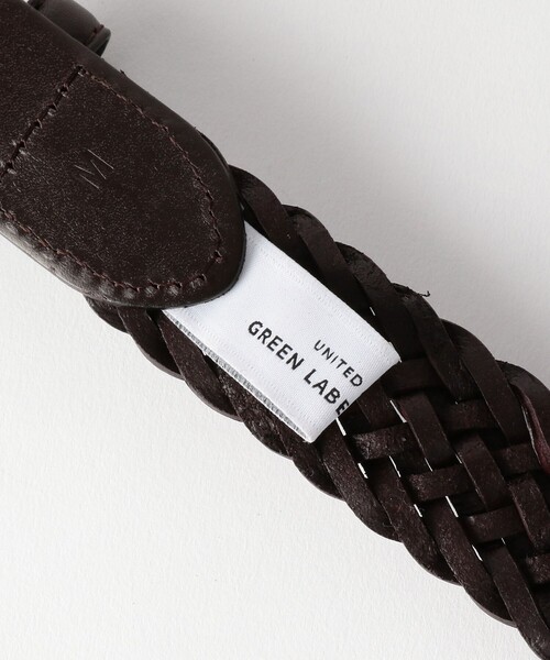 green label relaxing（グリーンレーベルリラクシング）の「レザー メッシュ 30 ベルト（ベルト・メンズ・ブラック/ダークブラウン・MEDIUM/LARGE）」の3枚目の写真