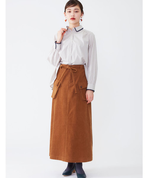 POU DOU DOU(プードゥドゥ)の「はまぐりステッチ衿ギャザーシャツ(シャツ/ブラウス・レディース・ベージュ/オフホワイト/ブルー・3)」の19枚目の写真