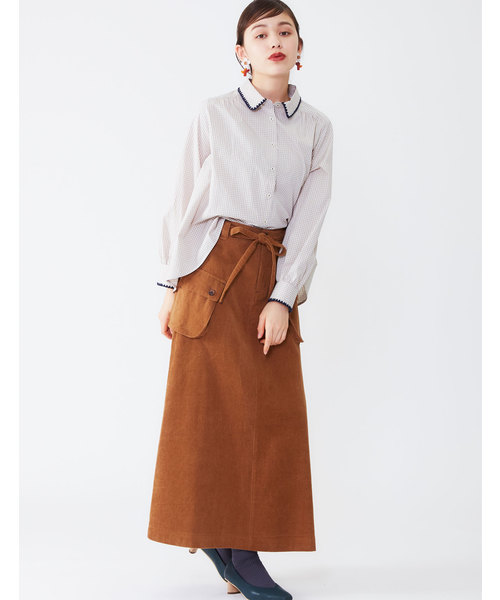 POU DOU DOU(プードゥドゥ)の「はまぐりステッチ衿ギャザーシャツ(シャツ/ブラウス・レディース・ベージュ/オフホワイト/ブルー・3)」の20枚目の写真