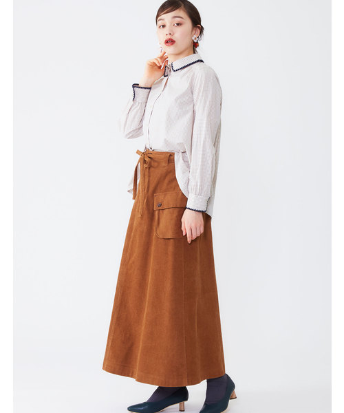 POU DOU DOU(プードゥドゥ)の「はまぐりステッチ衿ギャザーシャツ(シャツ/ブラウス・レディース・ベージュ/オフホワイト/ブルー・3)」の21枚目の写真