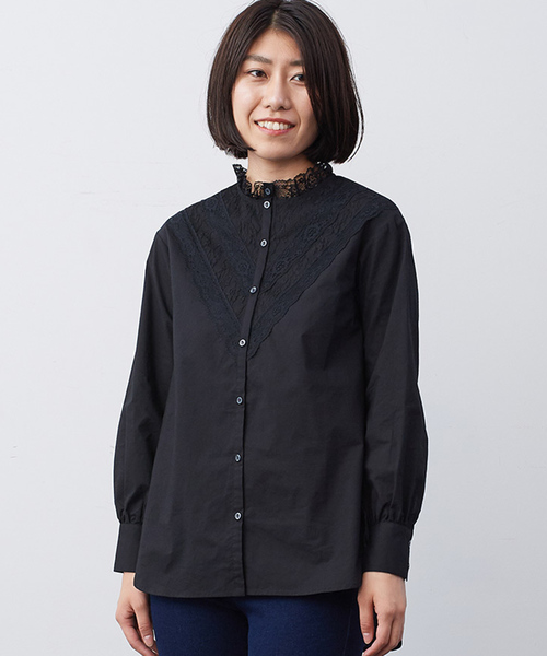 セール ｉｅｄｉｔ コットン混のヴィクトリアン調レースロングブラウス シャツ ブラウス Iedit イディット のファッション通販 Zozotown