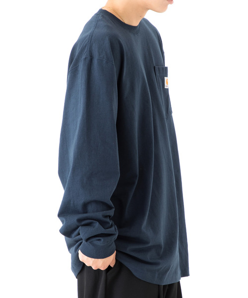 Carhartt（カーハート）の「カーハート 長袖Tシャツ ロンT WORKWEAR POCKET CARHARTT（Tシャツ/カットソー・メンズ・ブラック/ネイビー/ヘザーグレー/チャコールグレー/ダークグリーン/ボルドー/ダークブラウン/ダークカーキ/ホワイト・MEDIUM/LARGE/X-LARGE/SMALL）」の21枚目の写真