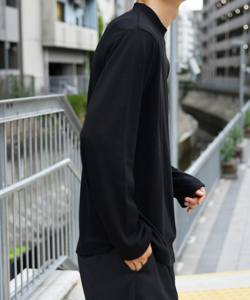 kutir（クティール）の「モックネックインナー（Tシャツ/カットソー・メンズ・ブラック/ホワイト・MEDIUM/SMALL）」の15枚目の写真