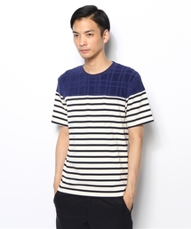 SHIPS JET BLUE | JB: ジャガードパイル/ボーダーカットソーSS②(Tシャツ/カットソー)