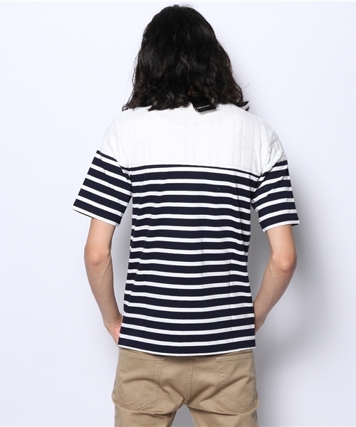 SHIPS JET BLUE（シップスジェットブルー）の「JB: ジャガードパイル/ボーダーカットソーSS②（Tシャツ/カットソー・メンズ・ナチュラル/ブルー・SMALL/MEDIUM/LARGE）」の3枚目の写真