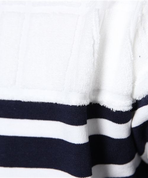 SHIPS JET BLUE（シップスジェットブルー）の「JB: ジャガードパイル/ボーダーカットソーSS②（Tシャツ/カットソー・メンズ・ナチュラル/ブルー・SMALL/MEDIUM/LARGE）」の7枚目の写真