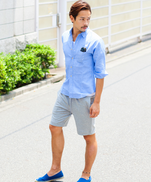 BEAUTY&YOUTH UNITED ARROWS(ビューティーアンドユースユナイテッドアローズ)の「BY コットン リネン スラブ クォータースリーブシャツ◆(シャツ/ブラウス・メンズ・ネイビー/ライトブルー/ホワイト・LARGE/MEDIUM/X-LARGE/SMALL/X-SMALL)」の5枚目の写真