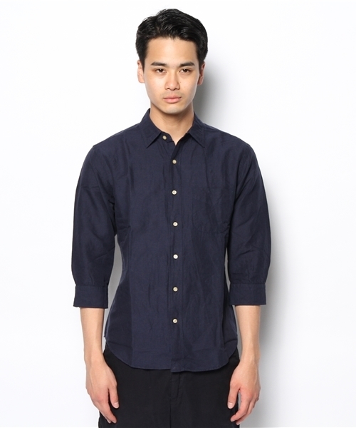 BEAUTY&YOUTH UNITED ARROWS(ビューティーアンドユースユナイテッドアローズ)の「BY コットン リネン スラブ クォータースリーブシャツ◆(シャツ/ブラウス・メンズ・ネイビー/ライトブルー/ホワイト・LARGE/MEDIUM/X-LARGE/SMALL/X-SMALL)」の13枚目の写真