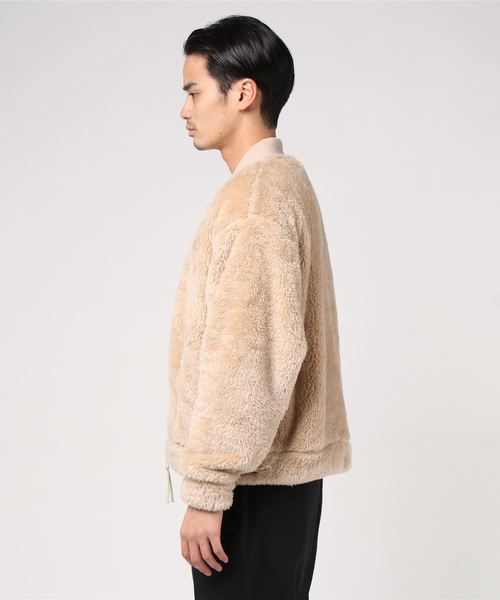 WEGO（ウィゴー）の「WEGO/シャギーボアフリースMA-1（ブルゾン・メンズ・ブラック/ワイン/ライトベージュ・SMALL/MEDIUM/LARGE）」の5枚目の写真