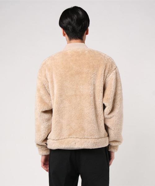 WEGO（ウィゴー）の「WEGO/シャギーボアフリースMA-1（ブルゾン・メンズ・ブラック/ワイン/ライトベージュ・SMALL/MEDIUM/LARGE）」の4枚目の写真